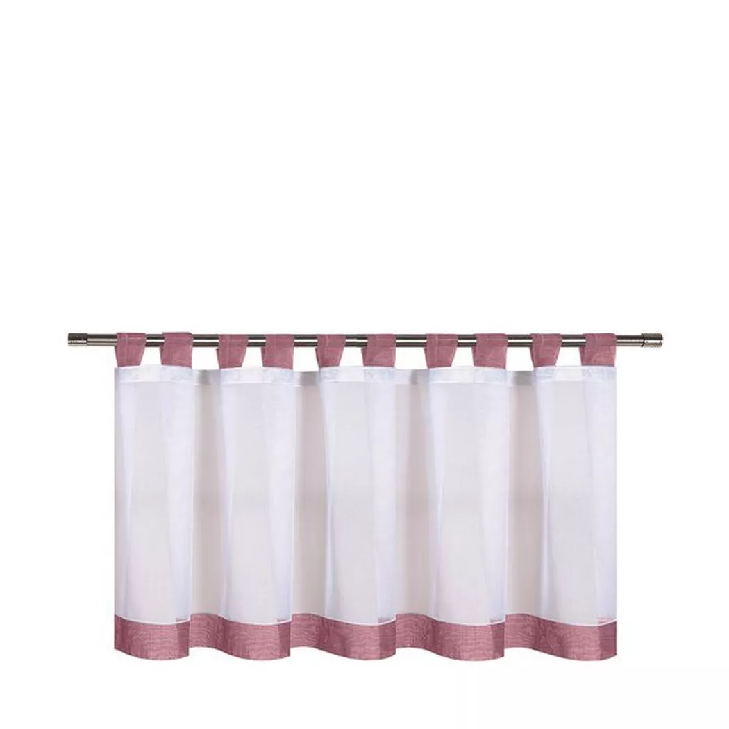 Scheibengardine HAPPY HOME "CARA" Gr. 1, rot (weiß, bordeaux), B:150cm H:50cm, Polyester, Gardinen, HxB: 50x150, Webware "Made in Germany"