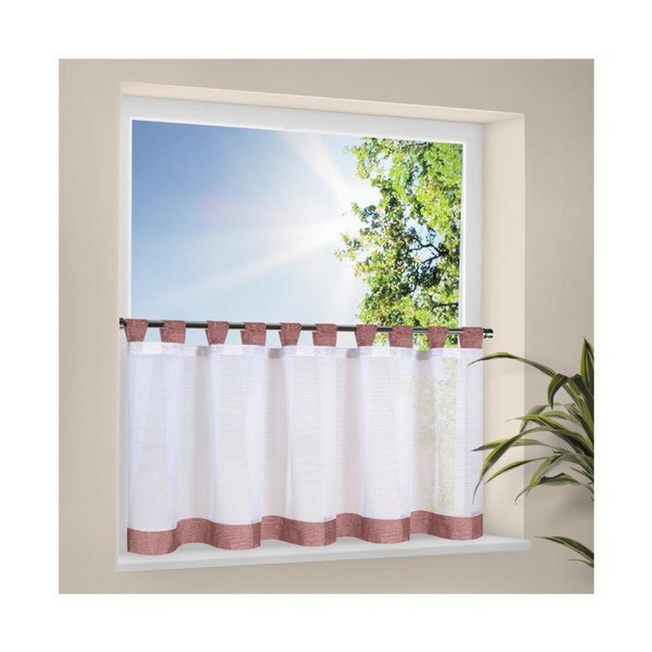 Gerster Collection Scheibengardinen Bistro weiss/hellgrau 