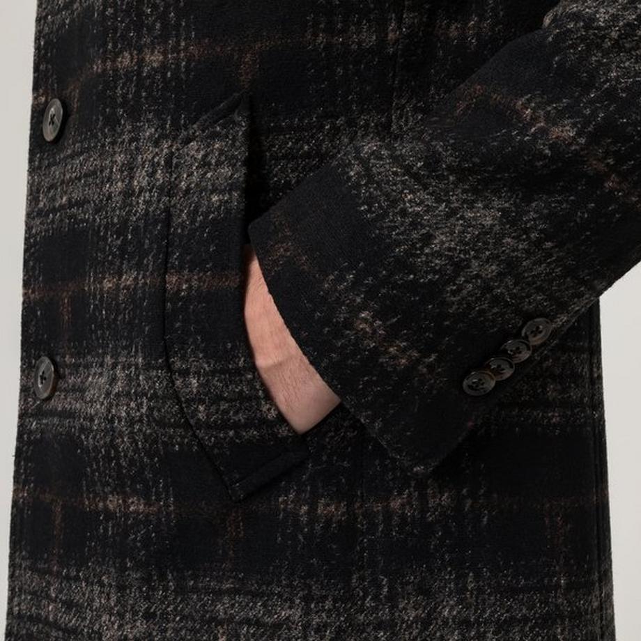 Manor Man Cappotto a Quadri Collo Coreana  