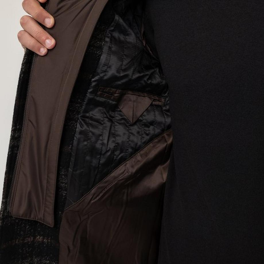 Manor Man Cappotto a Quadri Collo Coreana  