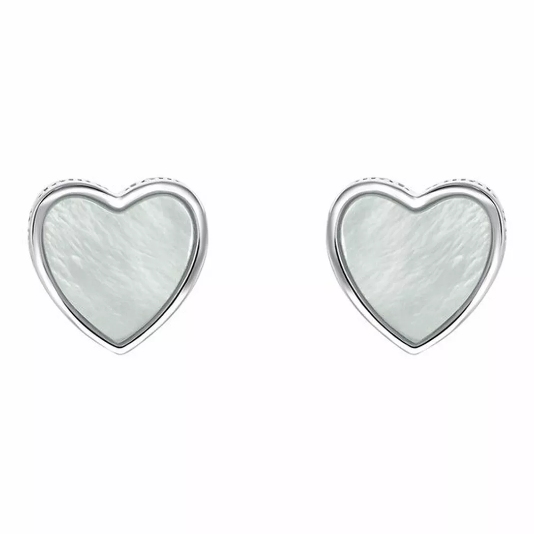 Paar Ohrstecker AMOR "Sterne", bunt (silberfarben, weiß, kristallweiß), Ohrringe, Damen, 8mm, Silber 925 (Sterlingsilber), mit Zirkonia (synth.) 8