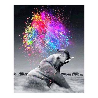 Figured'Art Mosaïque de diamants Elephant and Colors 