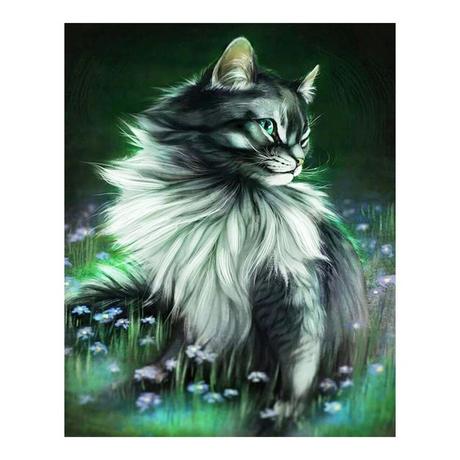 Figured'Art Mosaïque de diamants Pretty Cat 
