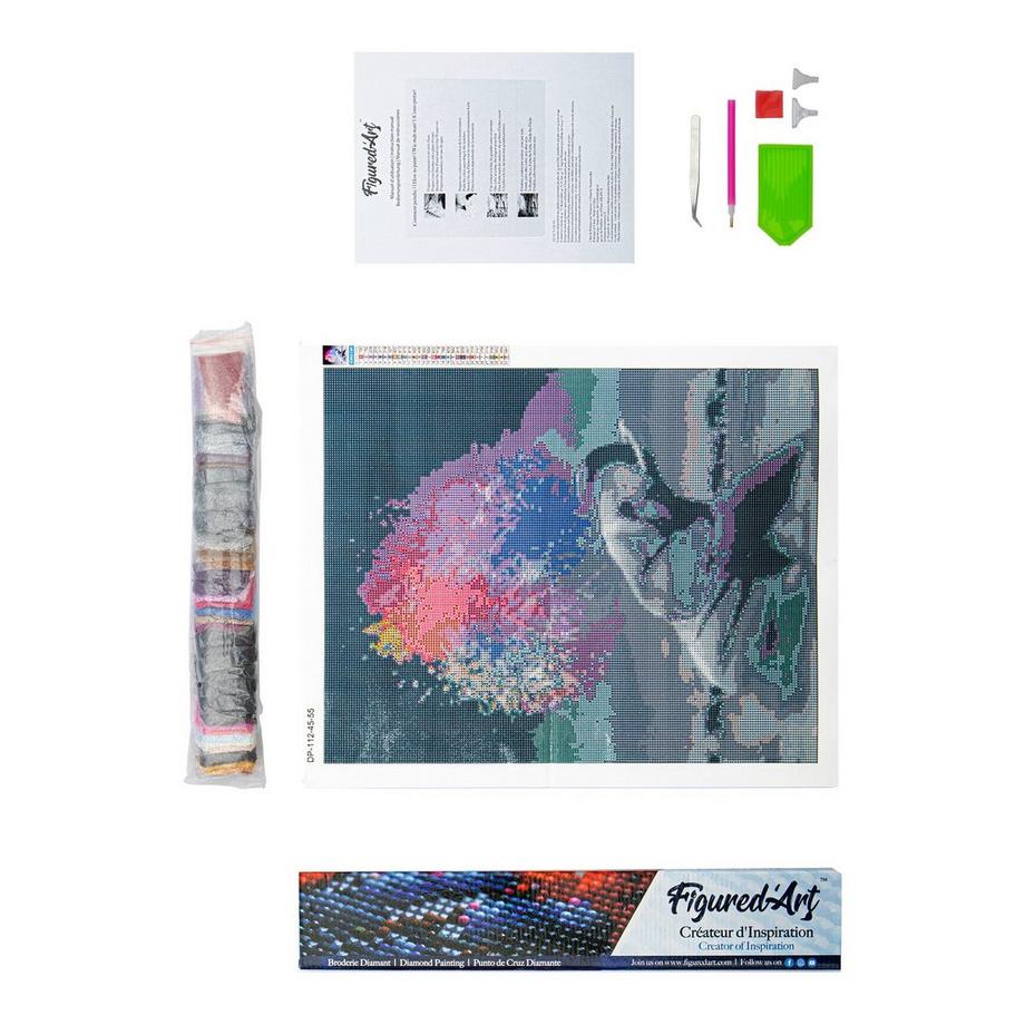 Figured'Art Mosaïque de diamants Woman in the Rain 