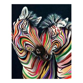 Figured'Art Mosaico di diamanti Coppia Di Zebre 