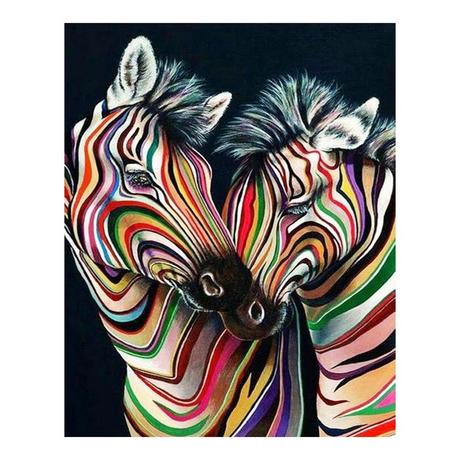 Figured'Art Mosaico di diamanti Coppia Di Zebre 