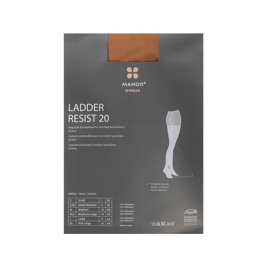 Manor Woman Collant 20 Deniers Anti-Accroc  