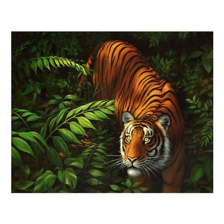 Figured'Art Dipingere con i numeri Tigre tra le felci 