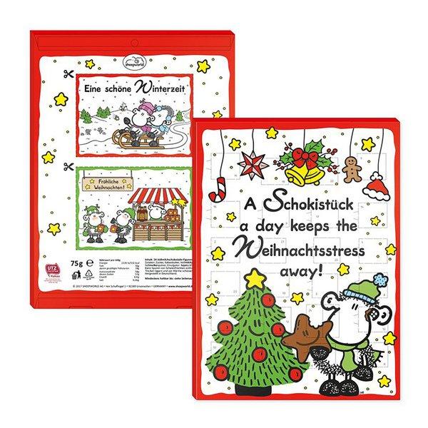 Image of SHEEPWORLD Adventskalender A Schokistück a day keeps the Weihnachtsstress away! - 26X35X0.8CM
