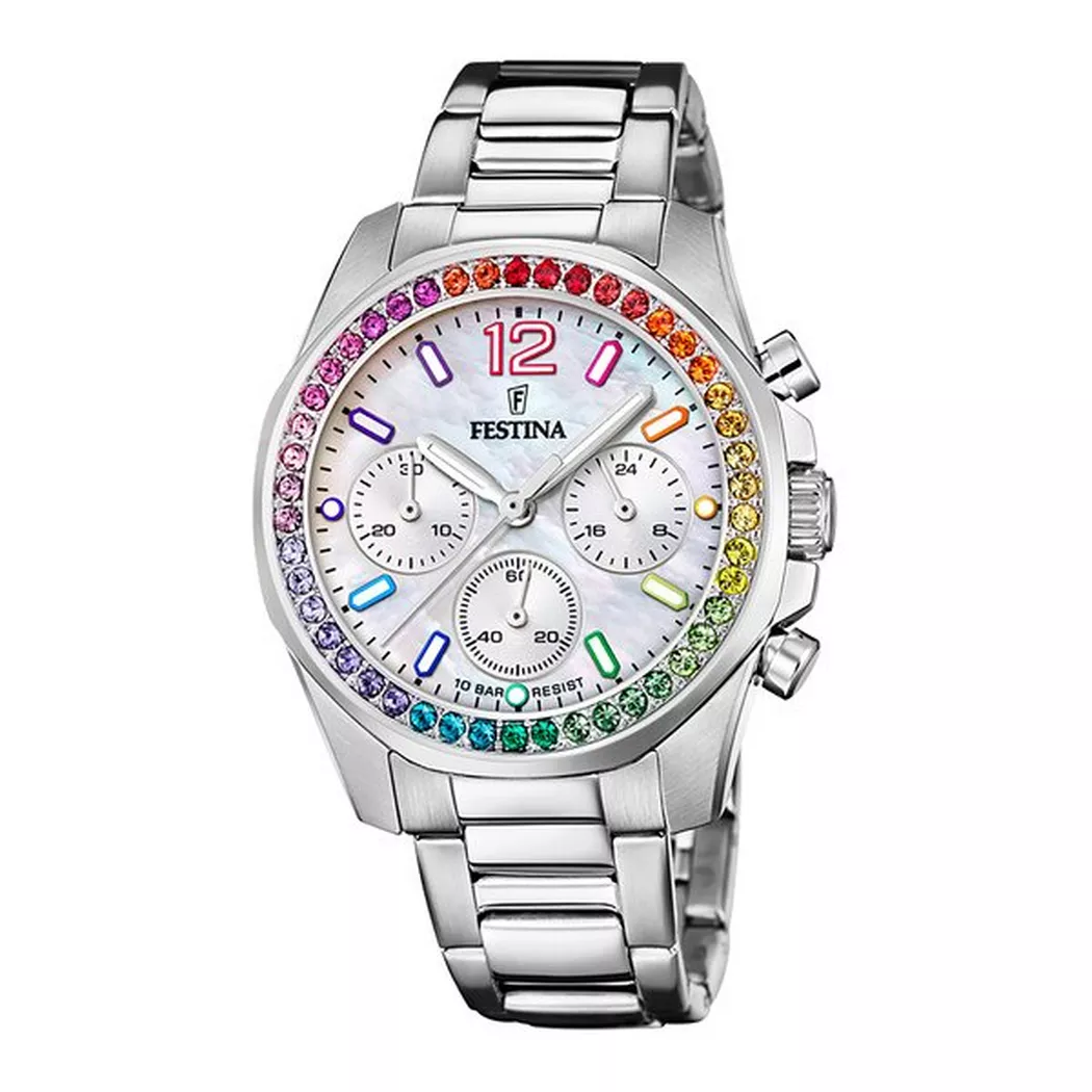 Festina Boyfriend Chronograph Watch Silver 38mm