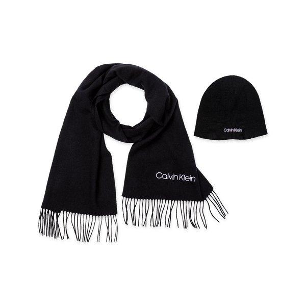 Image of Set: Schal Und Mütze Herren Black ONE SIZE