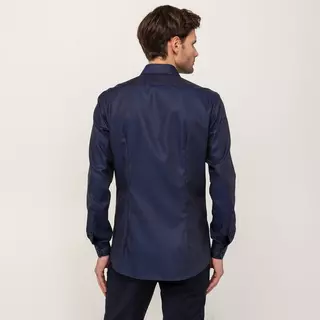 Manor Man Camicia, Modern Fit, manica lunga  Blu Scuro