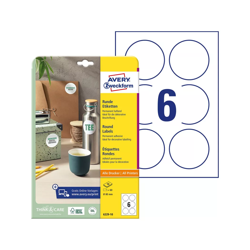 Avery-Zweckform – Etiketten, 8cm, Weiss