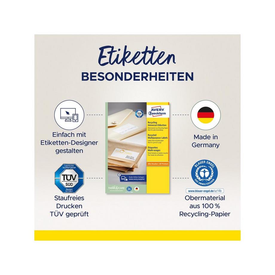 Avery-Zweckform Etiketten Recycling 