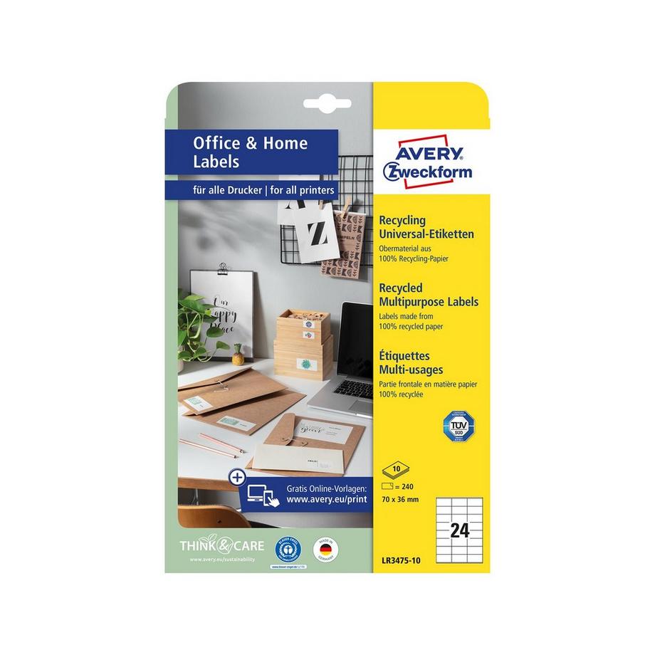 Avery-Zweckform Etiketten Recycling 