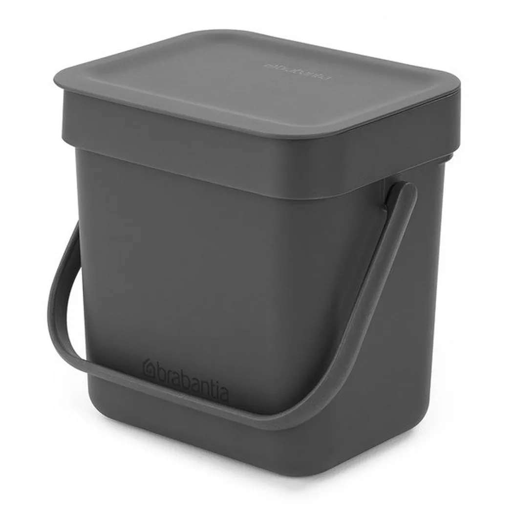 Brabantia Sort & Go Aanrecht Afvalbakje - 3 liter - Dark Grey