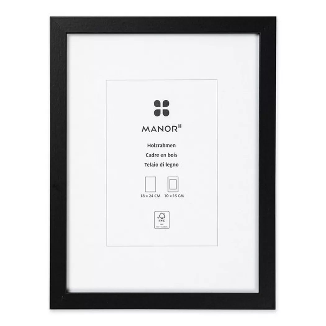 Manor Papeterie Wood Picture Frame Black 18x24 cm 2