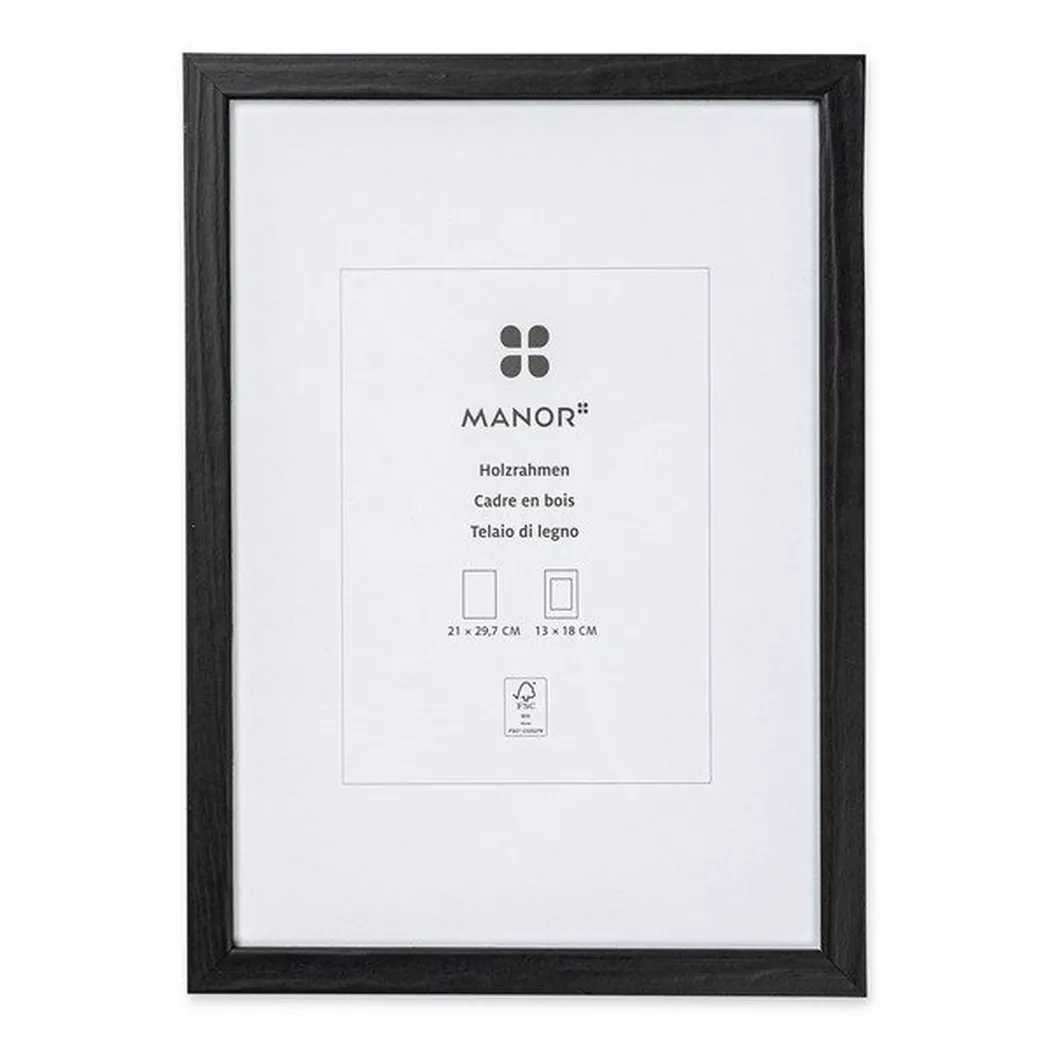 Manor Papeterie - Holz-Bilderrahmen, 21X29.7CM, Black