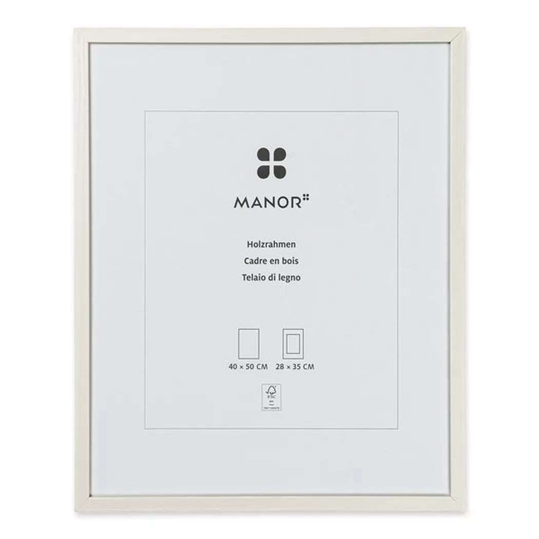 Manor Papeterie Wood Picture Frame White 40x50cm