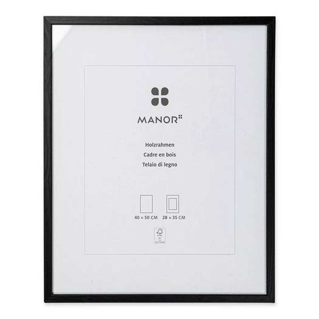 Manor Papeterie Holz-Bilderrahmen Picture Frame Black 40x50cm