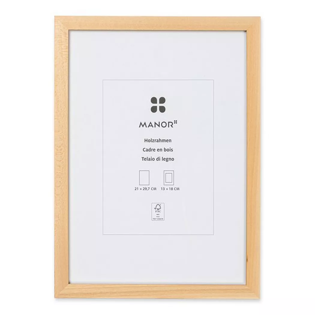 Manor Papeterie - Holz-Bilderrahmen, 21X29.7CM, Beige