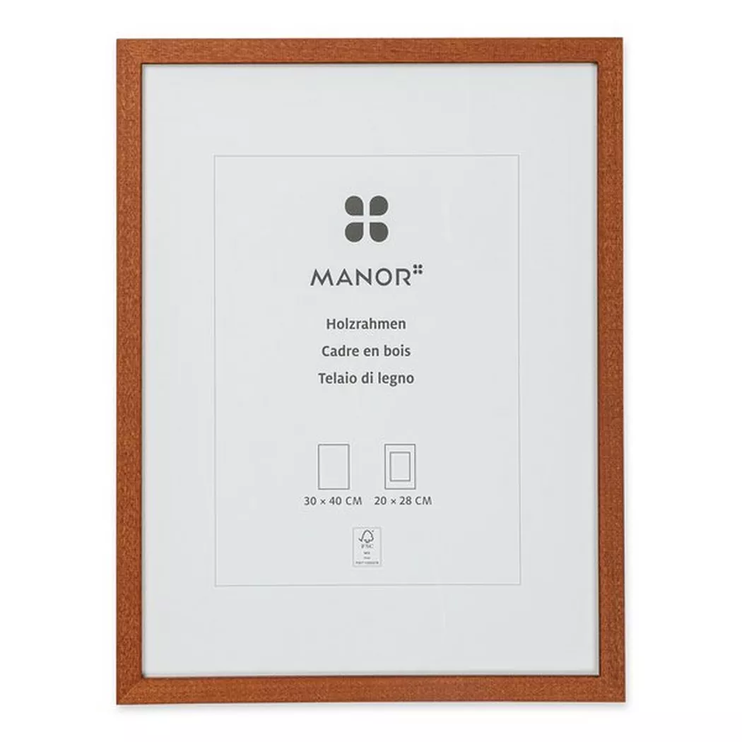 Manor Papeterie - Holz-Bilderrahmen, 30 x 40 cm, Braun