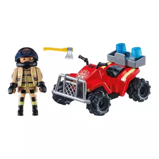 PLAYMOBIL - 71090 - Pompier et quad - Enfant 4 ans - Playmobil City Action  - Plastique - Bleu