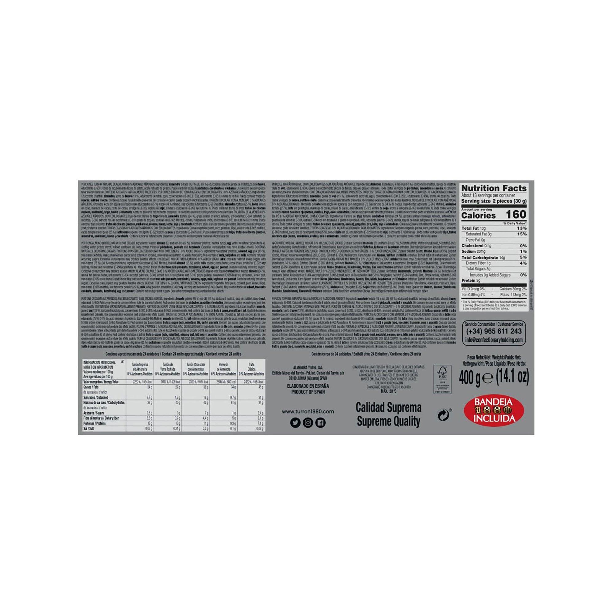 1880 XMAS Bandeja Selection 0% Zuckerzusatz 