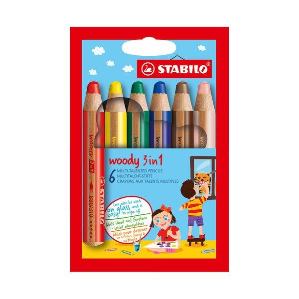 Image of STABILO Farbstift Set Woody 3in1 - 6 Stück