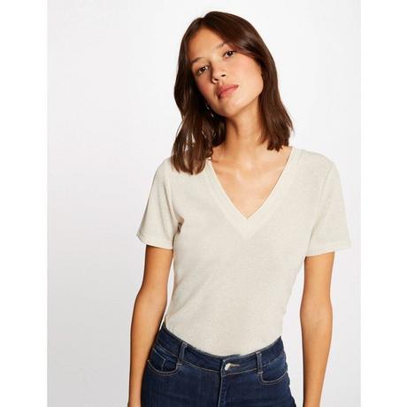 MORGAN T-shirt Col V Manches Courtes  