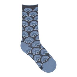 BLEU FORET CHAUS. VEL.ÉVENTAILS CHAUSSETTES 