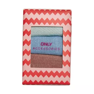 Only Lingerie Moon Structure Lurex Mix Sock 3 Pack Triopack, knöchellange Socken Rosa