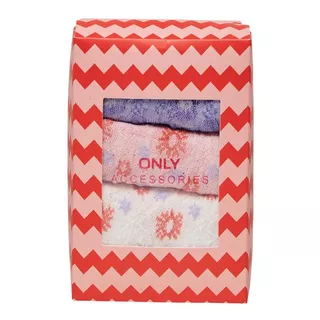 Only Lingerie Rona Flower lurex Mix Sock 3 Pack Triopack, knöchellange Socken Lila