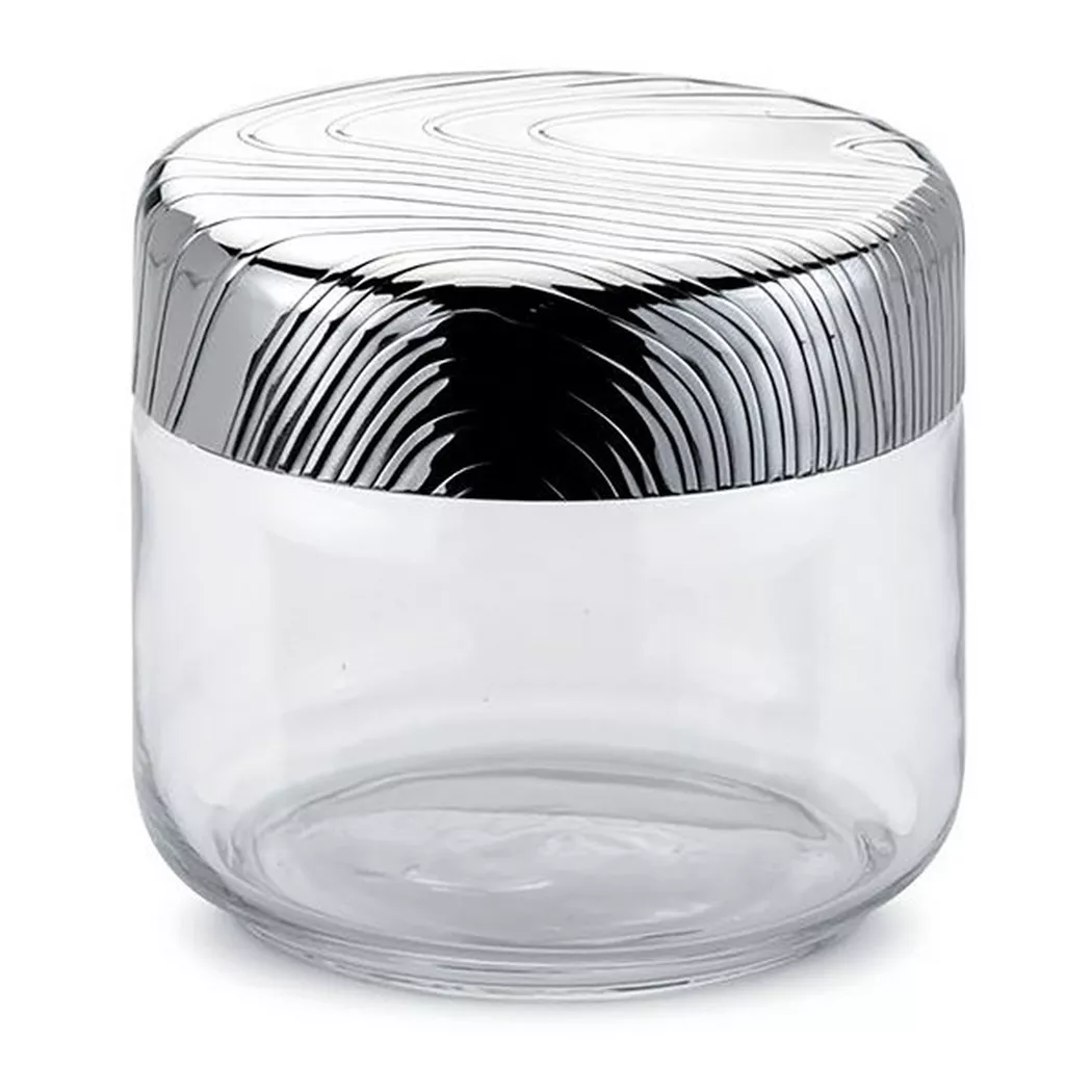 ALESSI Bote de almacenamiento Veneer 0,5l vidrio/acero inoxidable transparente