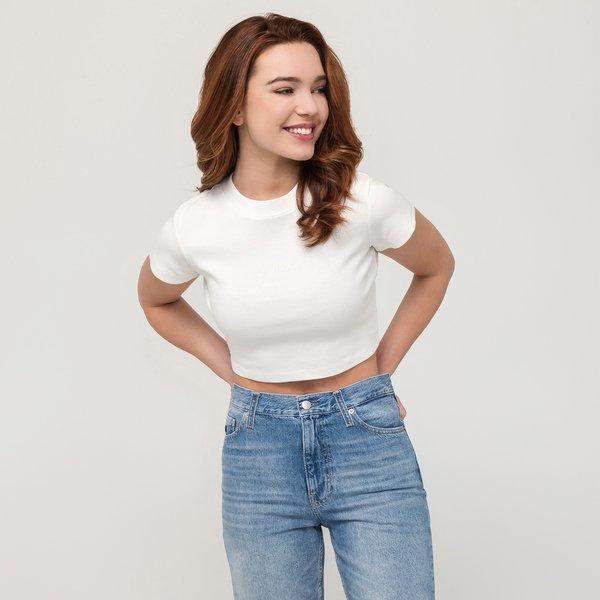 Image of T-shirt, Rundhals, Kurzarm Damen Sand L