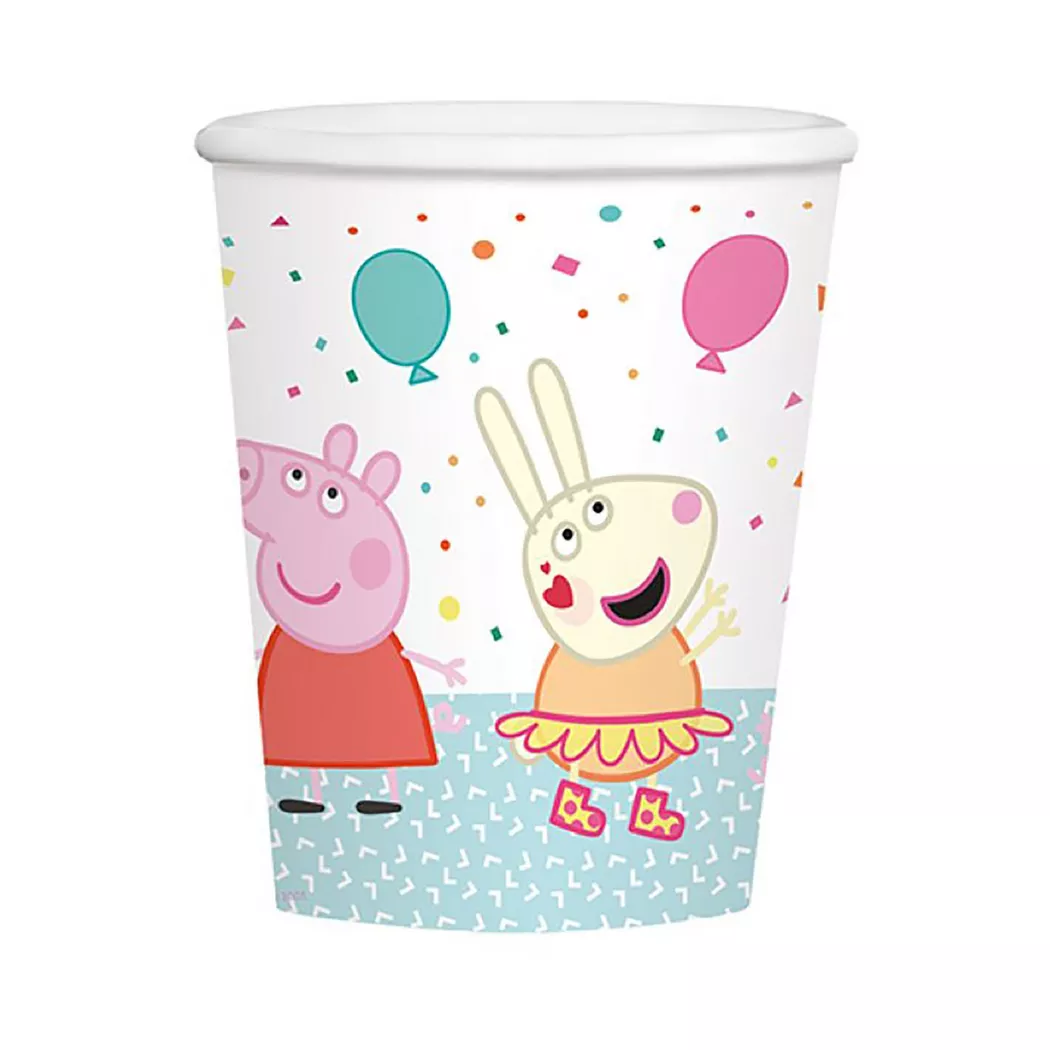 Amscan - 8 Becher Peppa Pig, 250ml, Multicolor