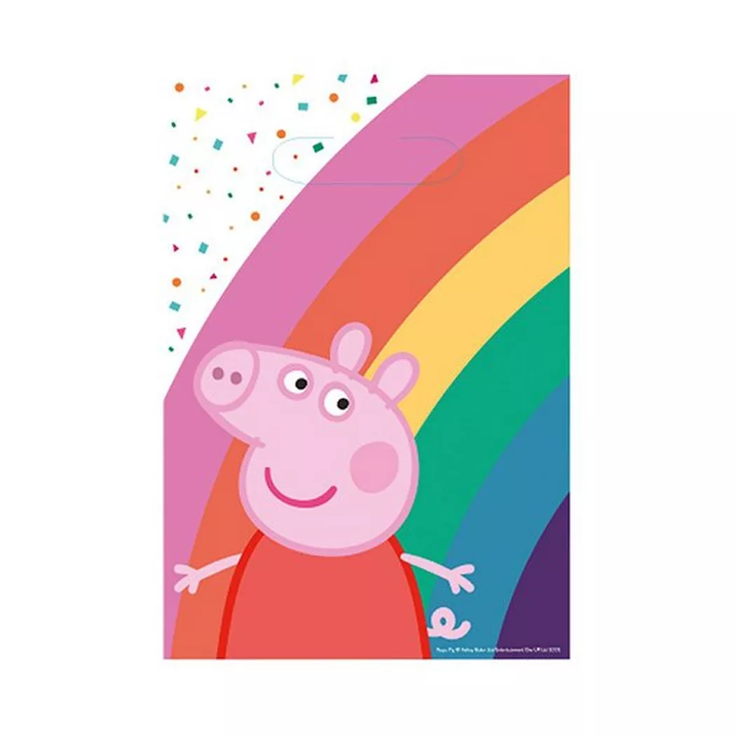 Amscan - 8 Partybeutel Peppa Pig aus Papier, Multicolor