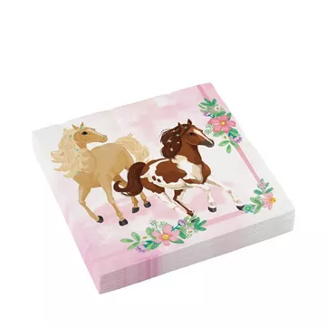 20 Serviettes Chevaux