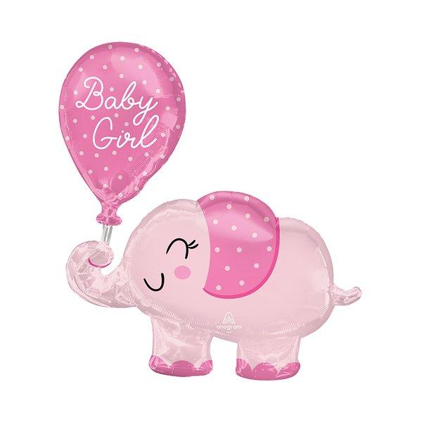 Anagram  Palloncino in foil Baby Girl Elephant 