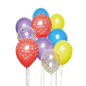 DIY Ballon-Set Happy Birthday Regenbogen mit 10 Ballons