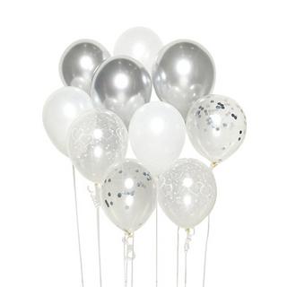amscan  DIY Set di palloncini argento con 10 palloncini 