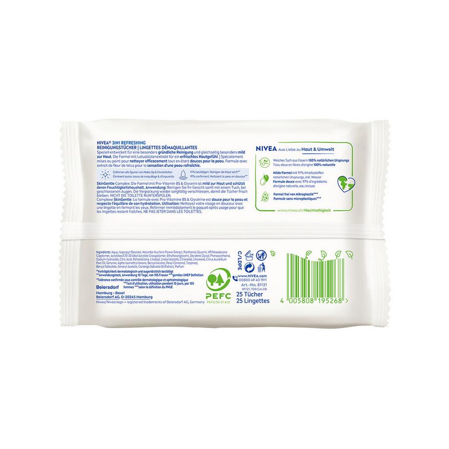 NIVEA  Lingettes nettoyantes pour le visage 