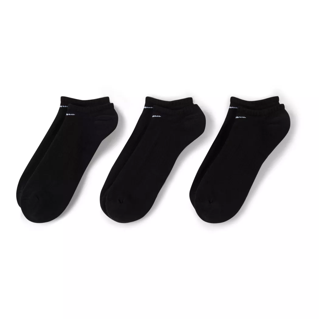 Nike Everyday Cushioned Triopack Women's No-Show Socks Black Size S 2