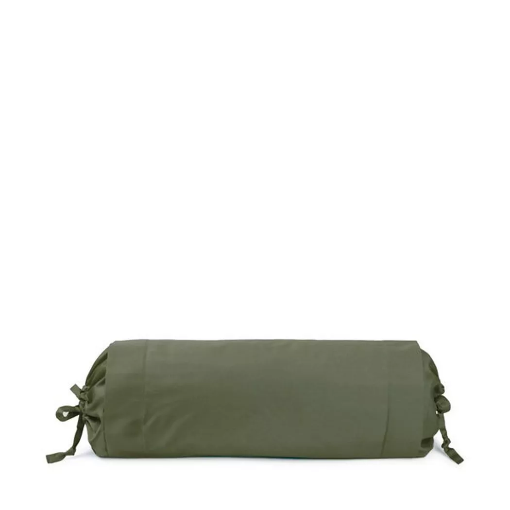 Manor - Nackenrollenbezug, Sateen Luxe Nackenrollenbezug, 19 x 44 cm, Olivegrün