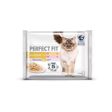 Perfect Fit Cat in Sauce Sensitive 1+ Huhn & Lachs Beutel 4x85g