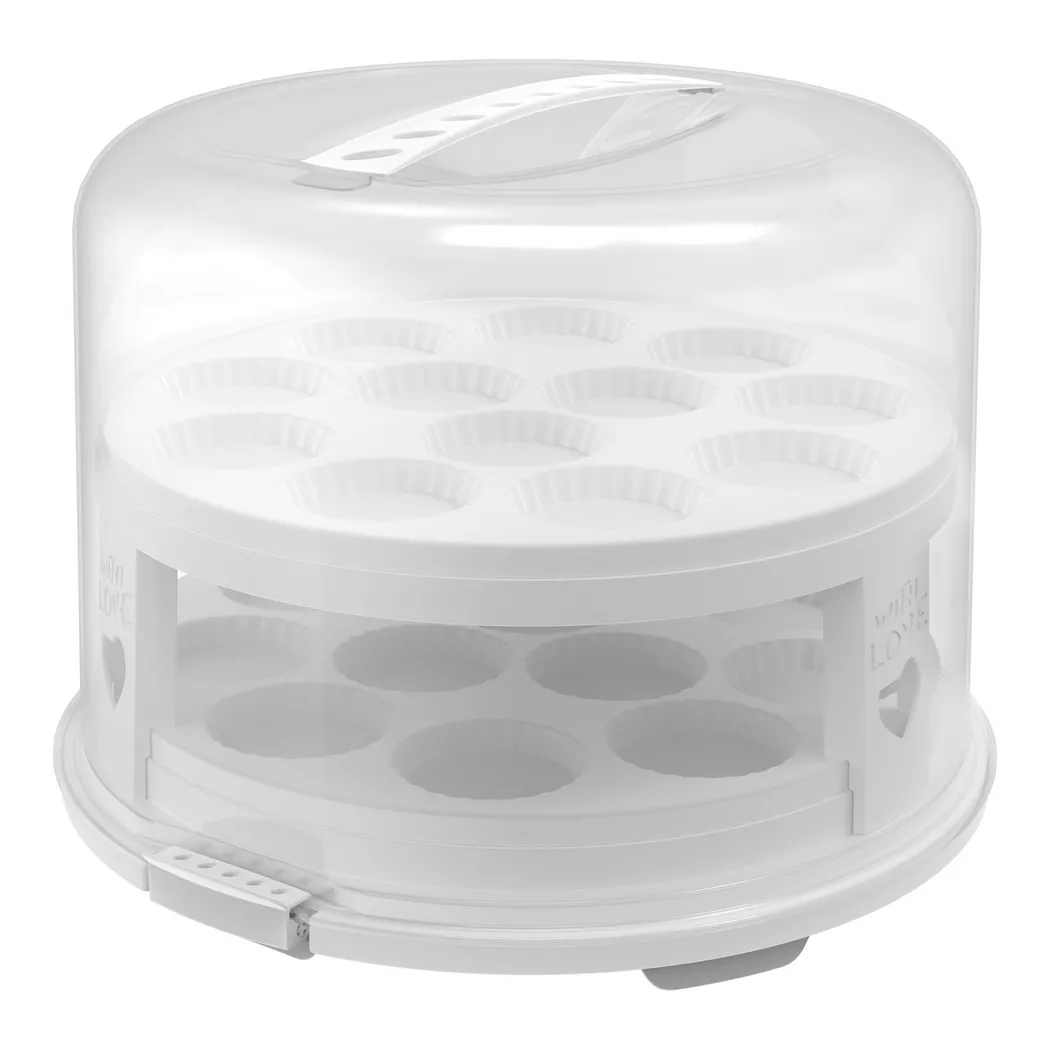 Rotho - Transportbox für Torten/ Muffins, 35cm, Weiss