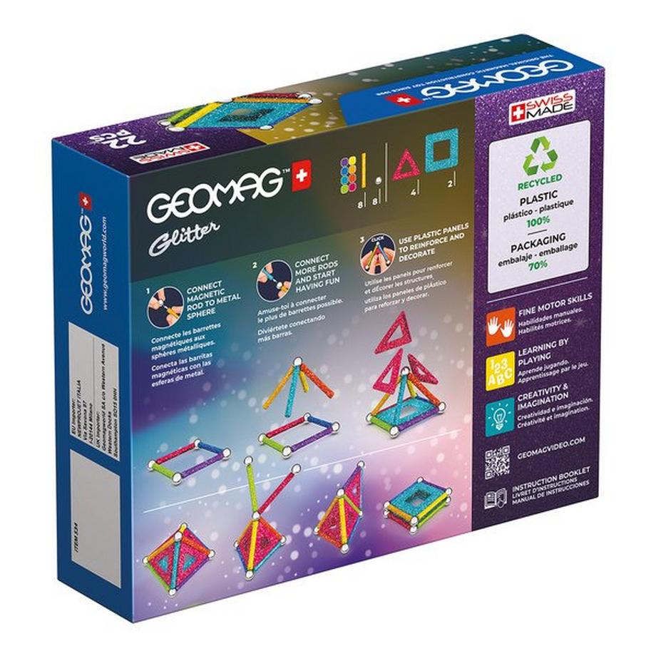 Geomag  Panels Green line Glitter 22 parti 