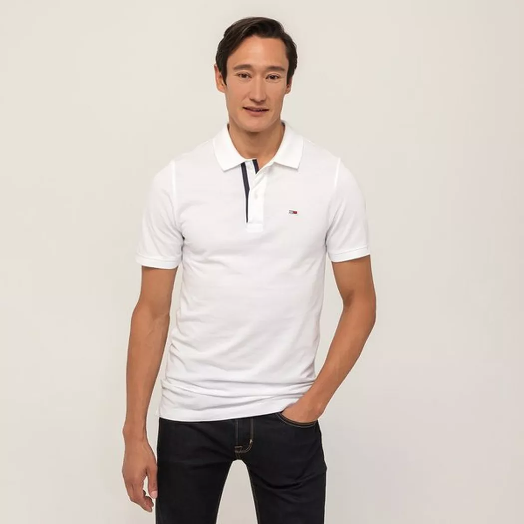 Tommy Jeans - Poloshirt, kurzarm, für Herren, Weiss, Größe L