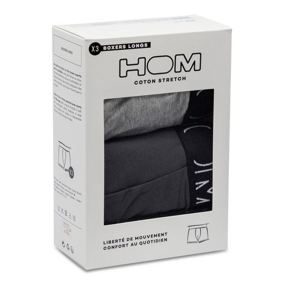 HOM Long Boxer Briefs 3P Lot de 3 boxers 