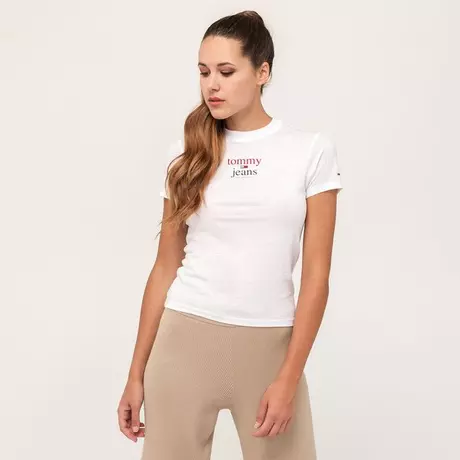 TOMMY JEANS  T-shirt, col rond, manches courtes Blanc 1